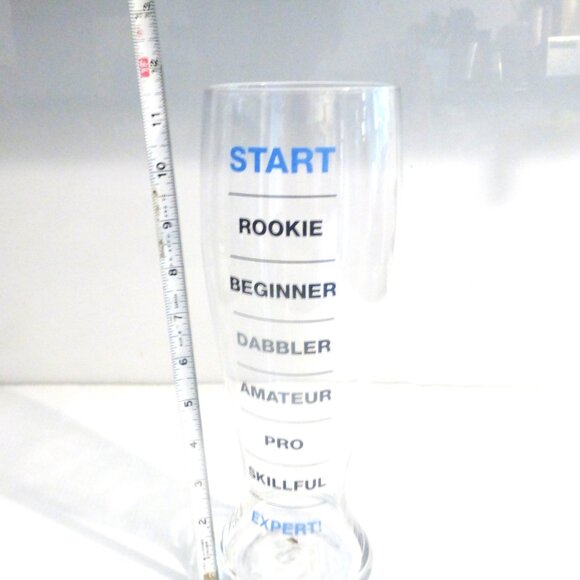 BR2 - 11.5" High ROOKIE BEER GLASS Vintage Bar Novelty Glass DRINKING GAME - Picture 7 of 9